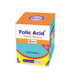 Emzor Folic Acid 5 mg 100 Tablets