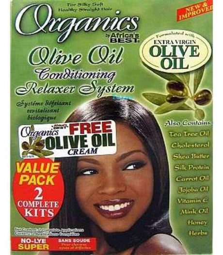 Organics Olive Oil No Lye Conditioning Relaxer Regular Value Pack 2 Kit