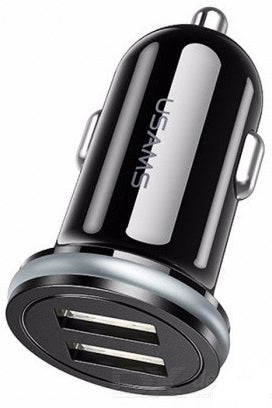 Usams Dual USB Car Charger Black C8 3.1A CC055