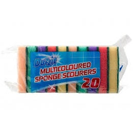 Duzzit Multi-Coloured Sponge Scourers x20