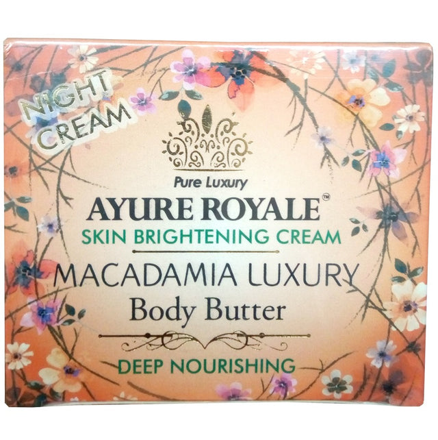 Ayure Royale Skin Brightening Night Cream Macadamia Luxury Body Butter Deep Conditioning 40 g