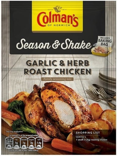 Colman's Season & Shake Garlic & Herb Roast Chicken 32 g