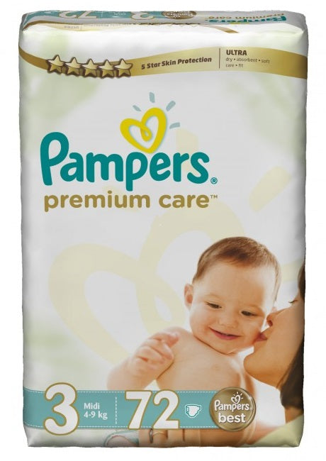 Pampers Premium Care Size 3 Midi 4-9 kg x72 (NG)