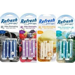 Refresh Car Air Freshener Vent Sticks Assorted x4