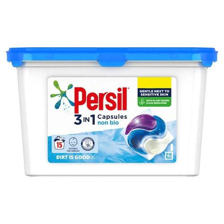 Persil 3 in 1 Laundry Washing Capsules Non Bio x15