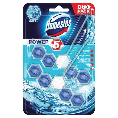 Domestos Power 5 Toilet Flush Ocean Duo Pack 55 g x2