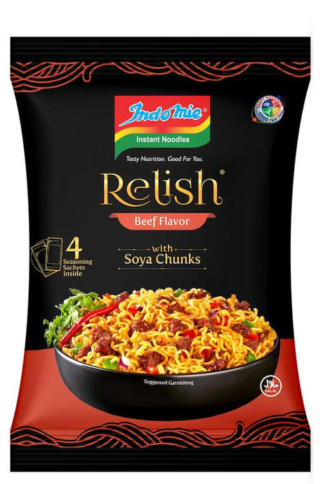 Indomie Instant Noodles Relish Beef Flavor With Soya Chunks 120 g