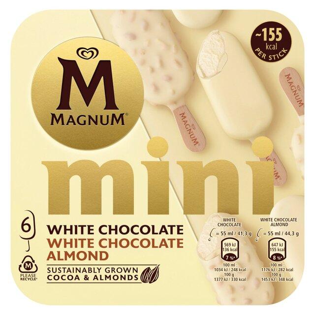 Magnum Mini White Chocolate & White Chocolate Almond 330 ml x6