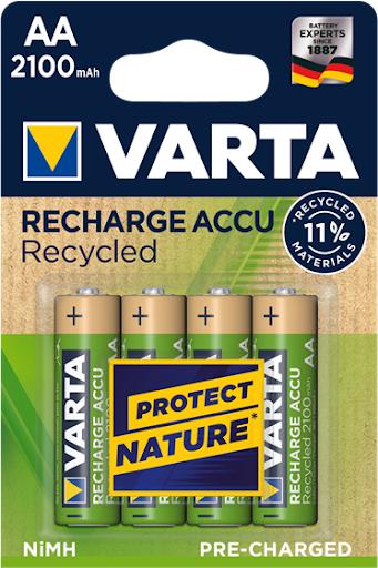 Varta Recharge ACCU Recycled NiMH Battery AA 2100 mAh x2