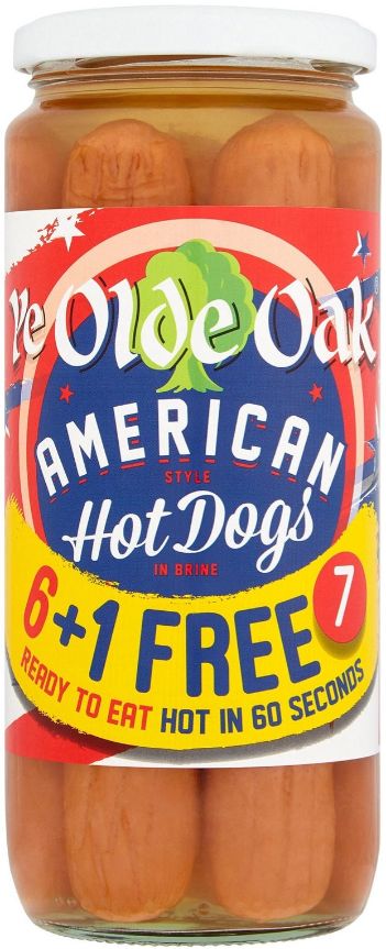 Ye Olde Oak American Style Hot Dogs In Brine 520 g x7