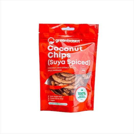 Greenbaskit Coconut Chips Suya Spiced 120 g