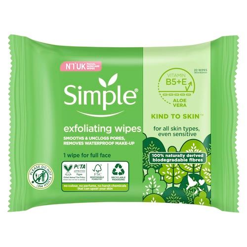 Simple Exfoliating Wipes x25