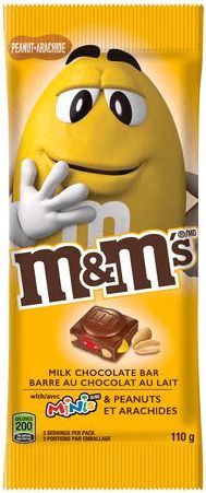 M & M's Milk Chocolate Bar With Minis & Peanuts 110.6 g