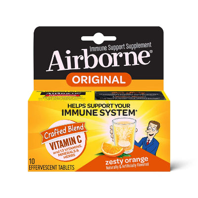 Airborne Immune Support Zesty Orange Flavour 10 Effervescents Supermart.ng