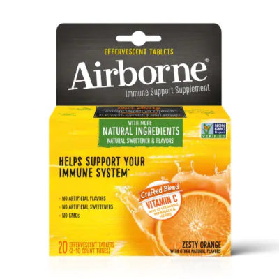 Airborne Immune Support Zesty Orange Flavour 20 Effervescents Supermart.ng