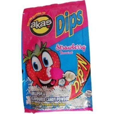 Akas Lollipop + Strawberry Candy Powder Dip 12 g Supermart.ng