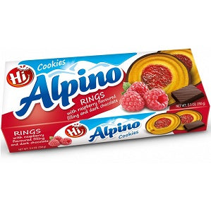 Alpino Cookies Rings Plus Raspberry Flavoured Filling 150 g Supermart.ng