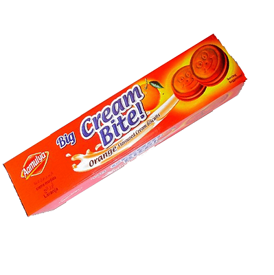 Amulya Big Cream Bite Cream Biscuits Orange 176 g Supermart.ng