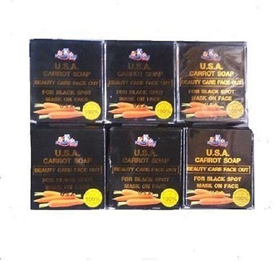 U.S.A. Carrot Soap Beauty Care Face Out For Black Spots 125 g x6