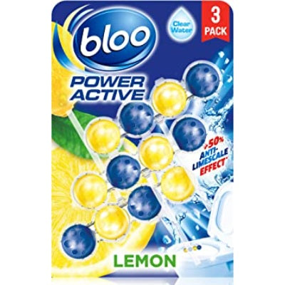Bloo Power Active Lemon Toilet Block 50 g x3