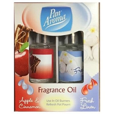 Pan Aroma Apple Cinnamon & Fresh Linen Fragrance Oil 10 ml x2