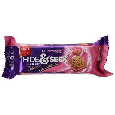 Parle Platina Hide & Seek Strawberry Choco Chip Sandwich Cookies 112 g