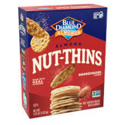 Blue Diamond Almond Nut Thins Almond & Rice Cracker Snacks Smokehouse 120 g