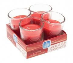 Pan Aroma Votive Scented Candles Apple & Cinnamon x4